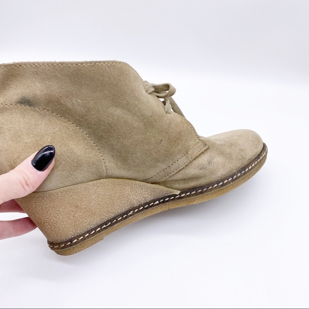 J Crew-Lace Up wedge Bootie 8 - Picture 3 of 6